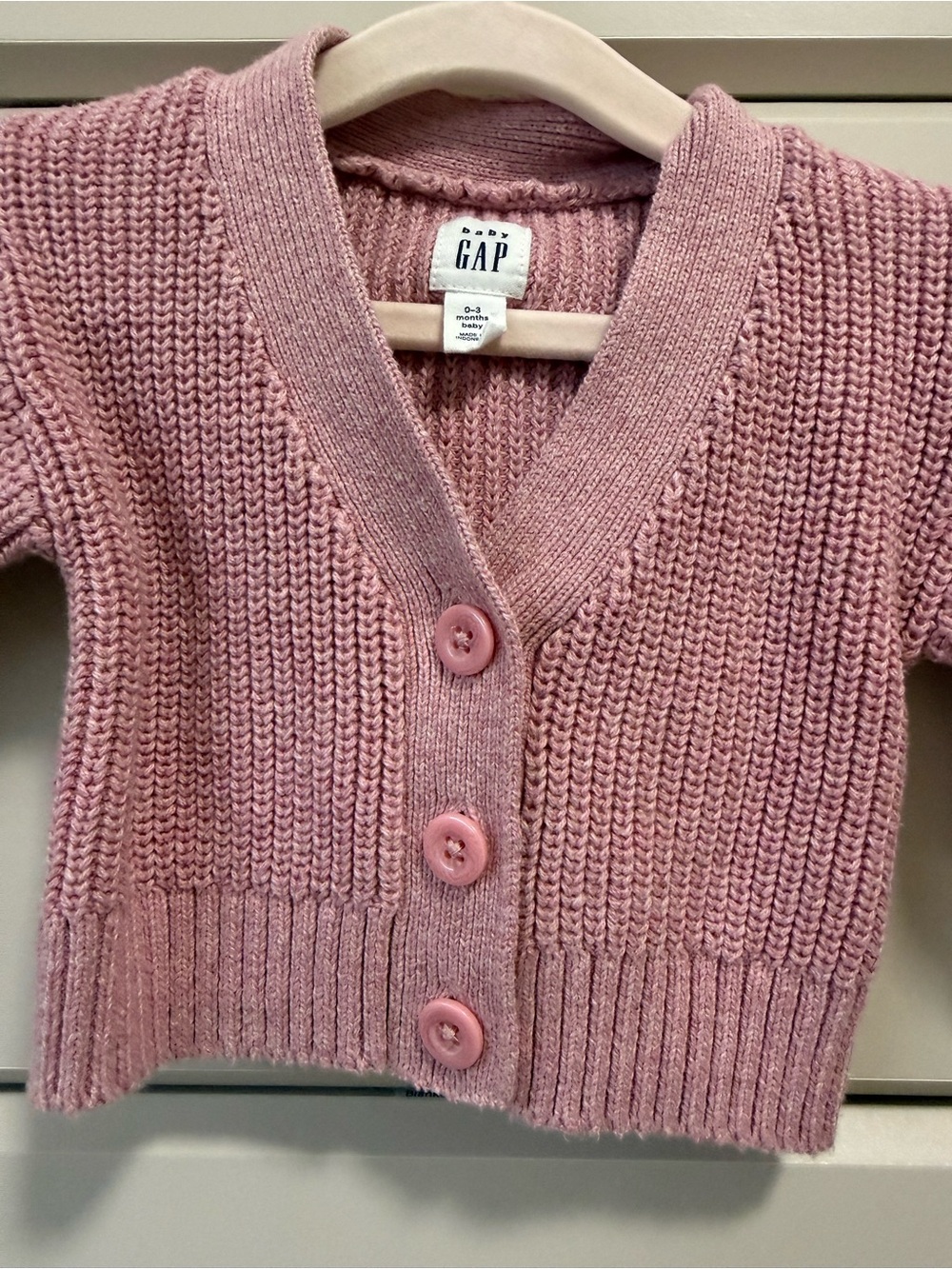 GAP Dusty Pink V-Neck Baby Cardigan